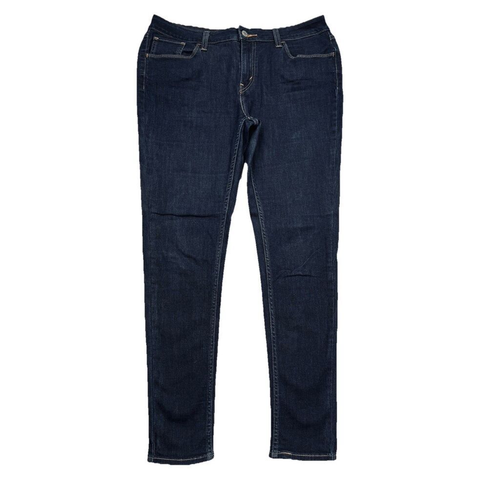 Levis 535 Super Skinny Jeans 32 (31x28.5) Dark Wash Blue Stretch Denim Womens